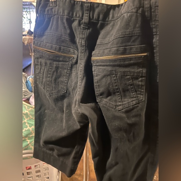 JAN HILMER MICRON SHORTS, ribbed details, black with gold zippers, size 30 - Picture 5 of 5